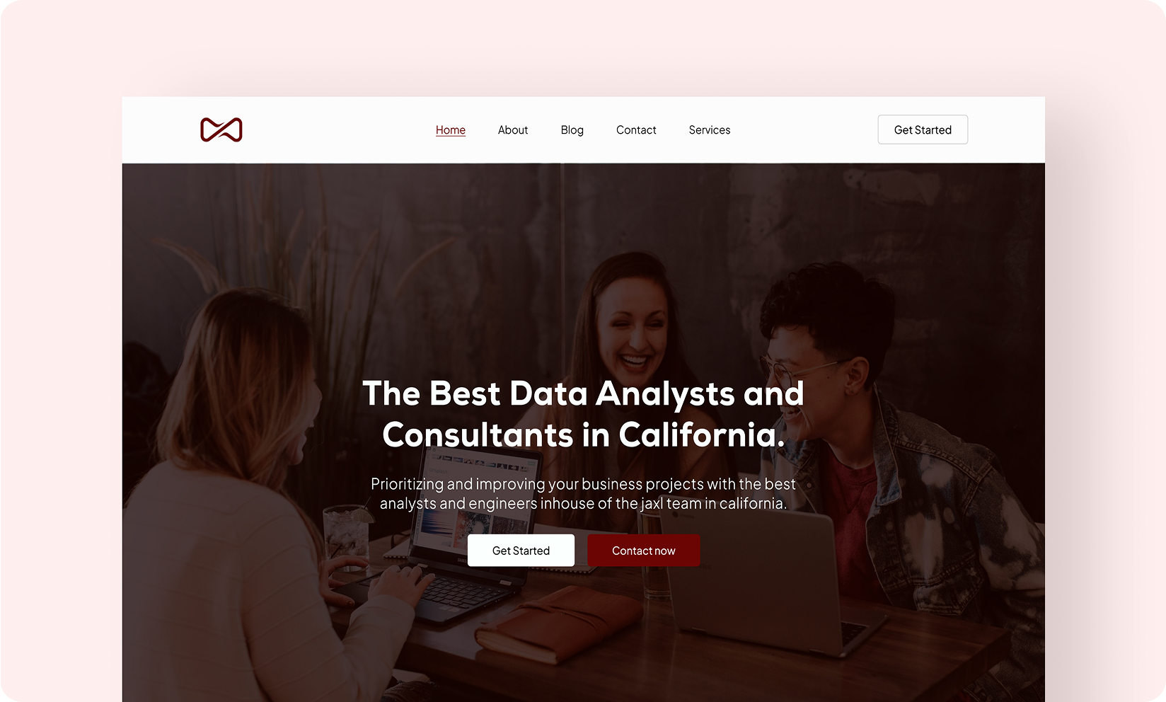 ACME landing page design mockup